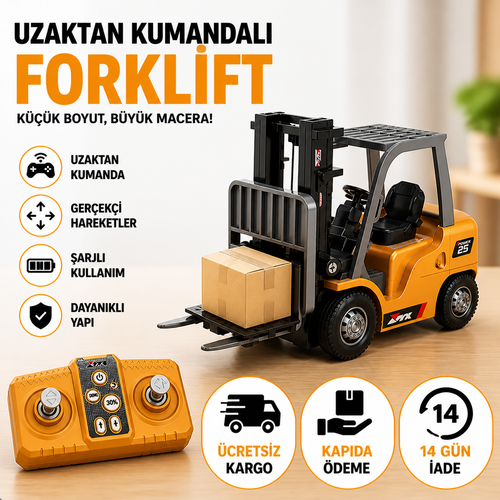 Hızlı ve Öfkeli - Şarjlı Mini Metal Forklift Uzaktan Kumandalı